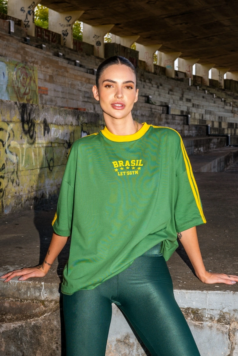 Lets Gym - Camiseta Oversized Lets Goool Verde - 3431VD