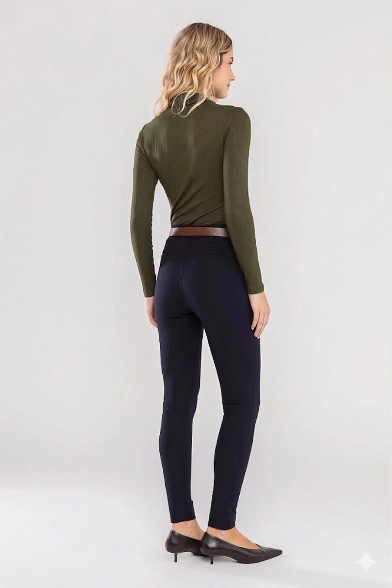 Hidrogênio - Long sleeve blouse with high neck, textured knit, green. - 20754009