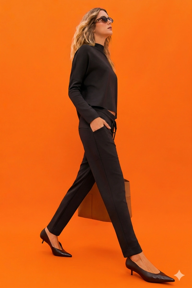 Hidrogênio - JUJU BLACK JOGGER PANTS WITH SLEEVES AND POCKETS - 20764001