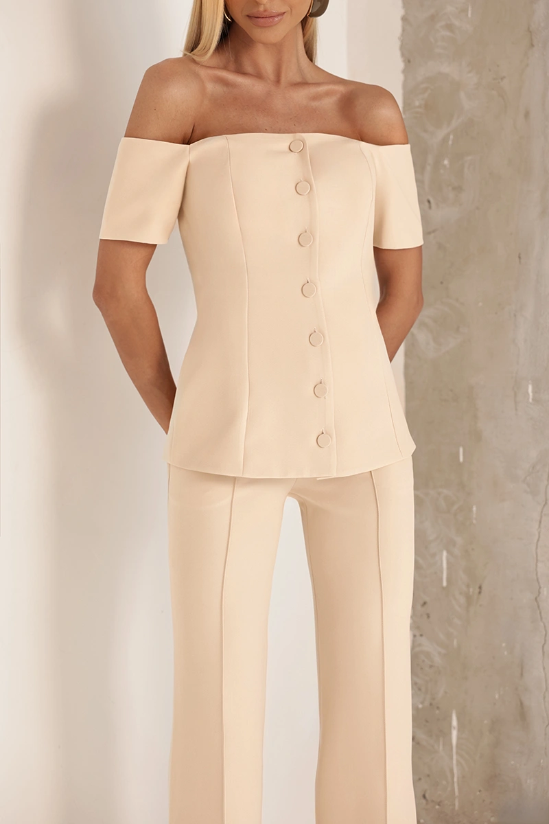 Dot Clothing - Set Dot Clothing Pants and Shirt Off-the-Shoulder Sand - 2916AMAR