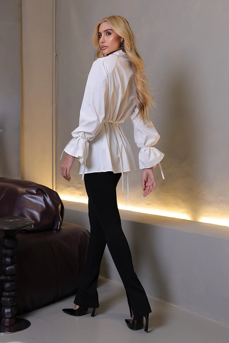 Dot Clothing - Shirt Dot Clothing Vera Long Sleeve with Straps White - 2993BRANCO