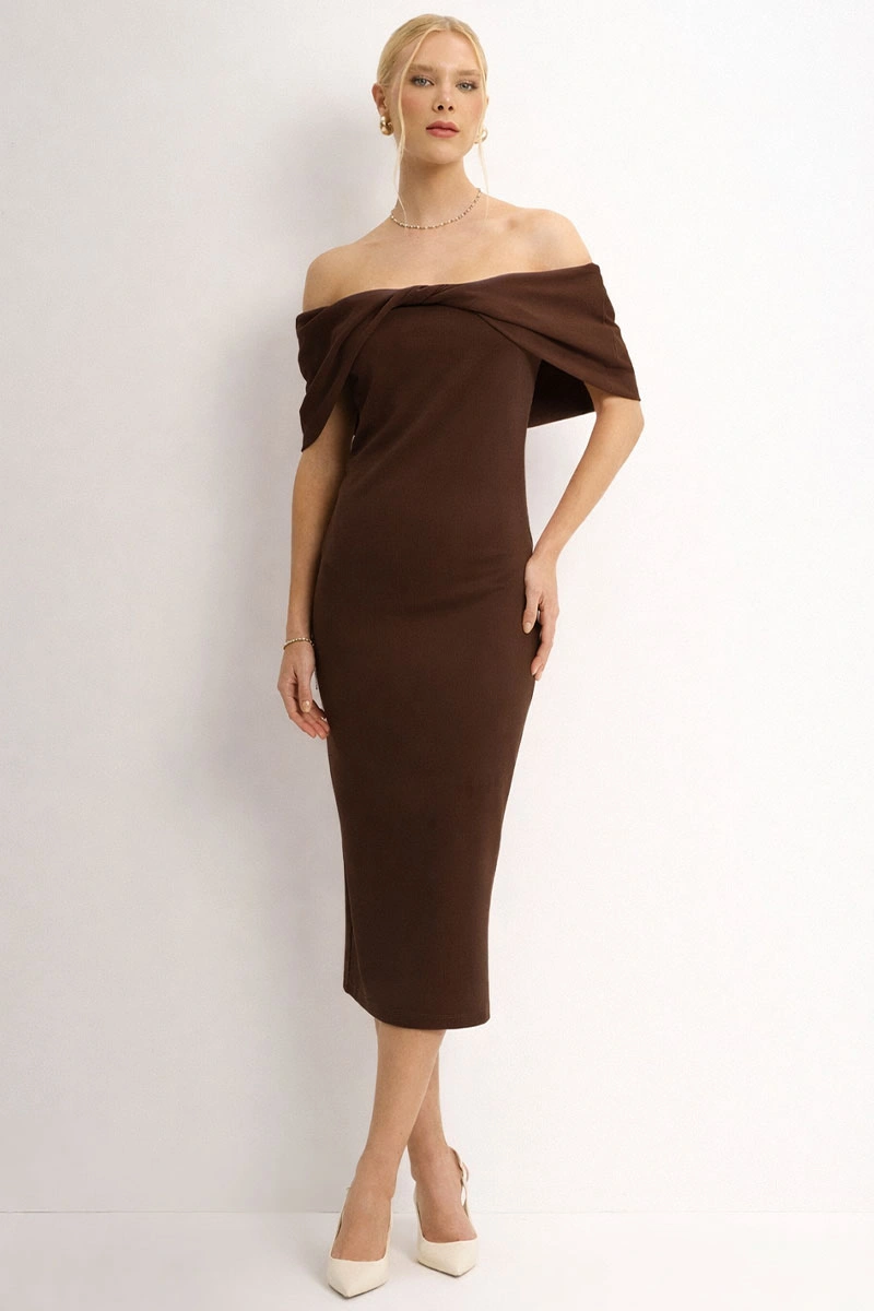 Miss Misses - Dalila Brown Dress - 54791214