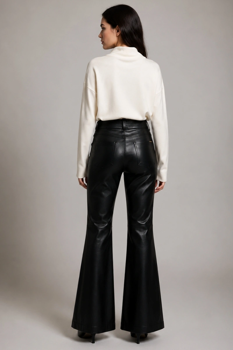 Hidrogênio - CALÇA BAILARINA C/ RECORTES PU C/ LYCRA LUCIA PRETO - 20753001