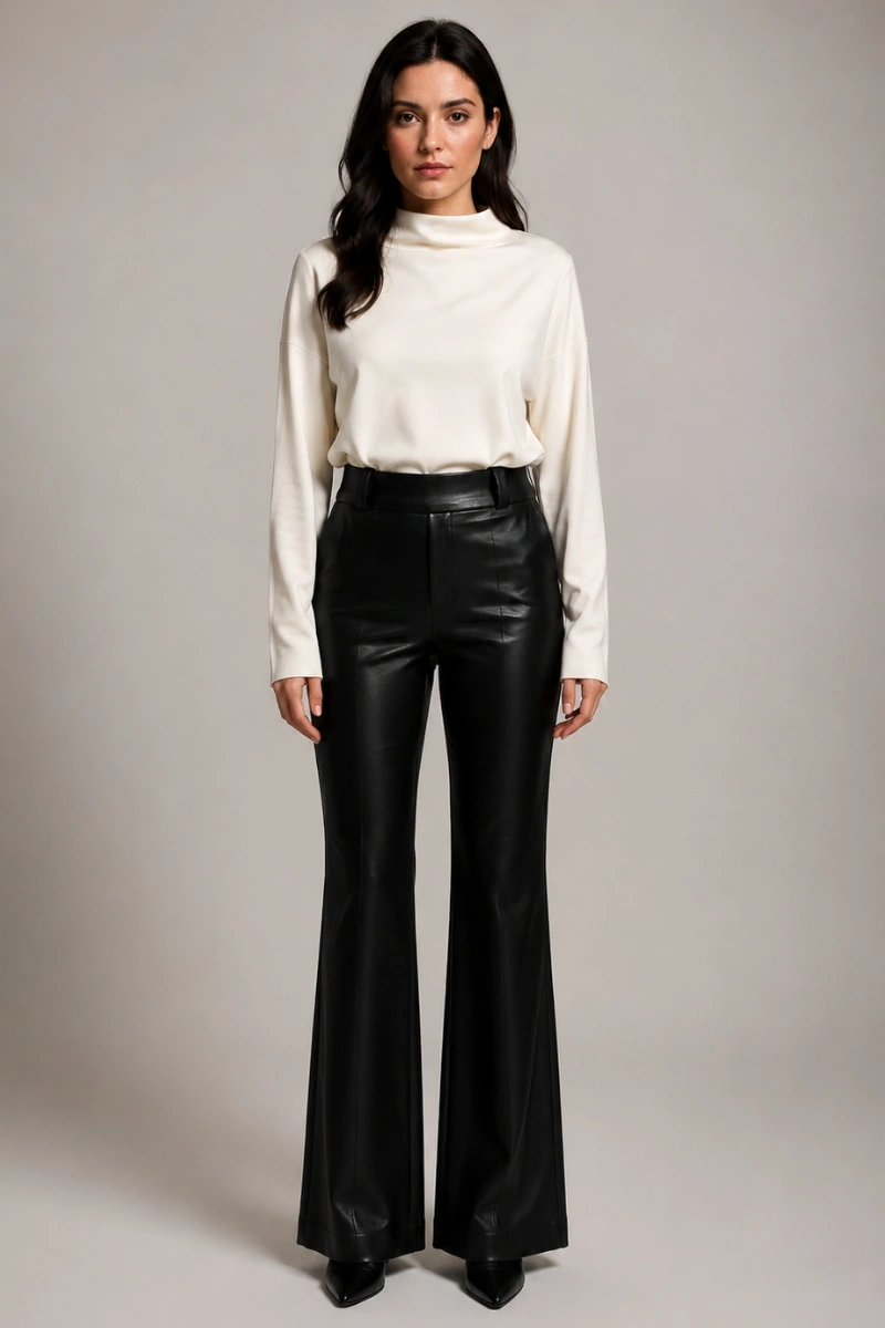 Hidrogênio - CALÇA BAILARINA C/ RECORTES PU C/ LYCRA LUCIA PRETO - 20753001