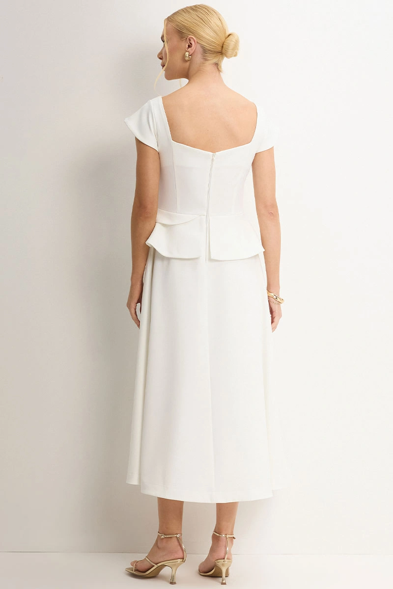 Miss Misses - Vestido Perola Midi Off White - 54781030