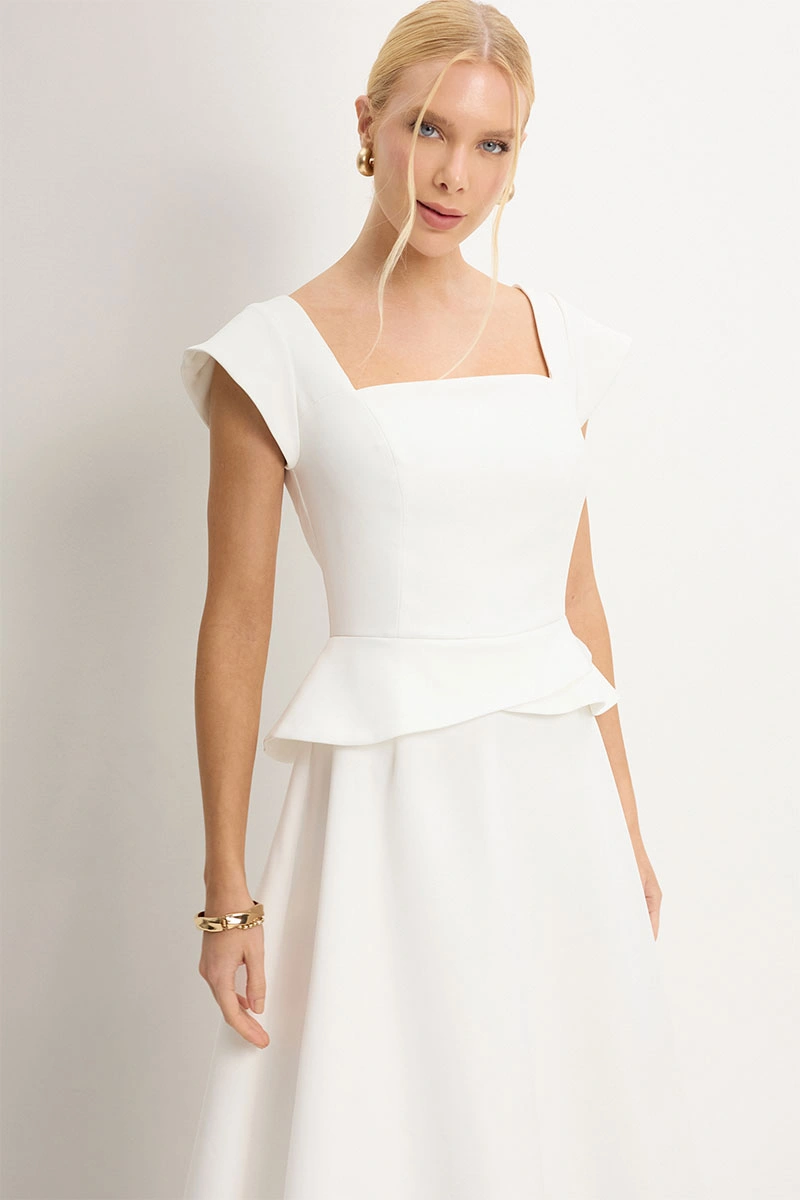 Miss Misses - Vestido Perola Midi Off White - 54781030