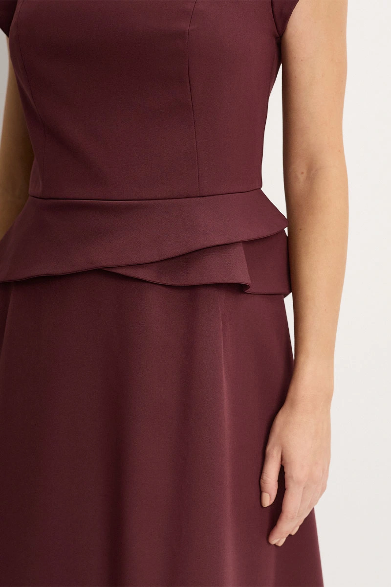 Miss Misses - Vestido Perola Midi Vinho - 54781006