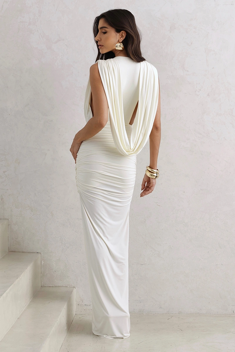 Dot Clothing - Dress Dot Clothing Jersey Draped Off white - 2791OFF