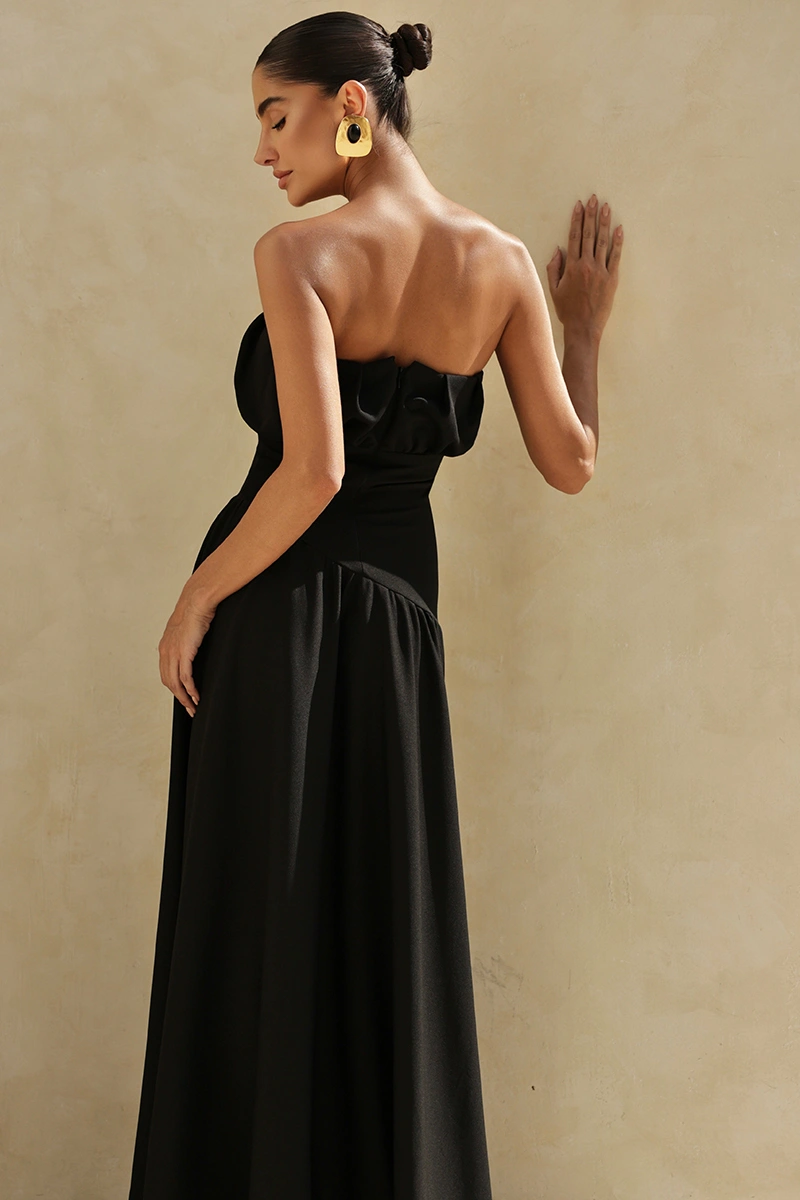 Dot Clothing - Dress Dot Clothing Vanda Longuete Asymmetrical Black - 2936PRETO