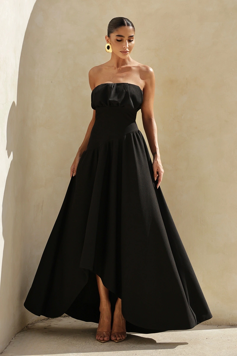 Dot Clothing - Dress Dot Clothing Vanda Longuete Asymmetrical Black - 2936PRETO