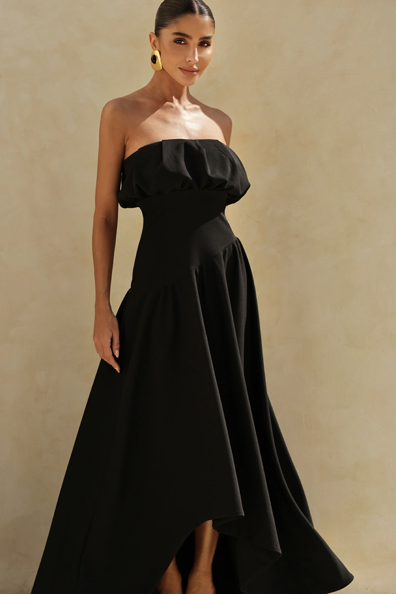 Dot Clothing - Dress Dot Clothing Vanda Longuete Asymmetrical Black - 2936PRETO