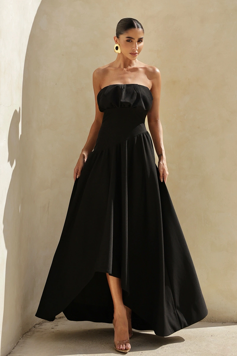 Dot Clothing - Dress Dot Clothing Vanda Longuete Asymmetrical Black - 2936PRETO