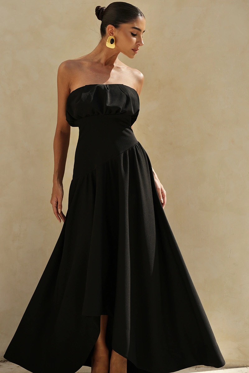 Dot Clothing - Dress Dot Clothing Vanda Longuete Asymmetrical Black - 2936PRETO