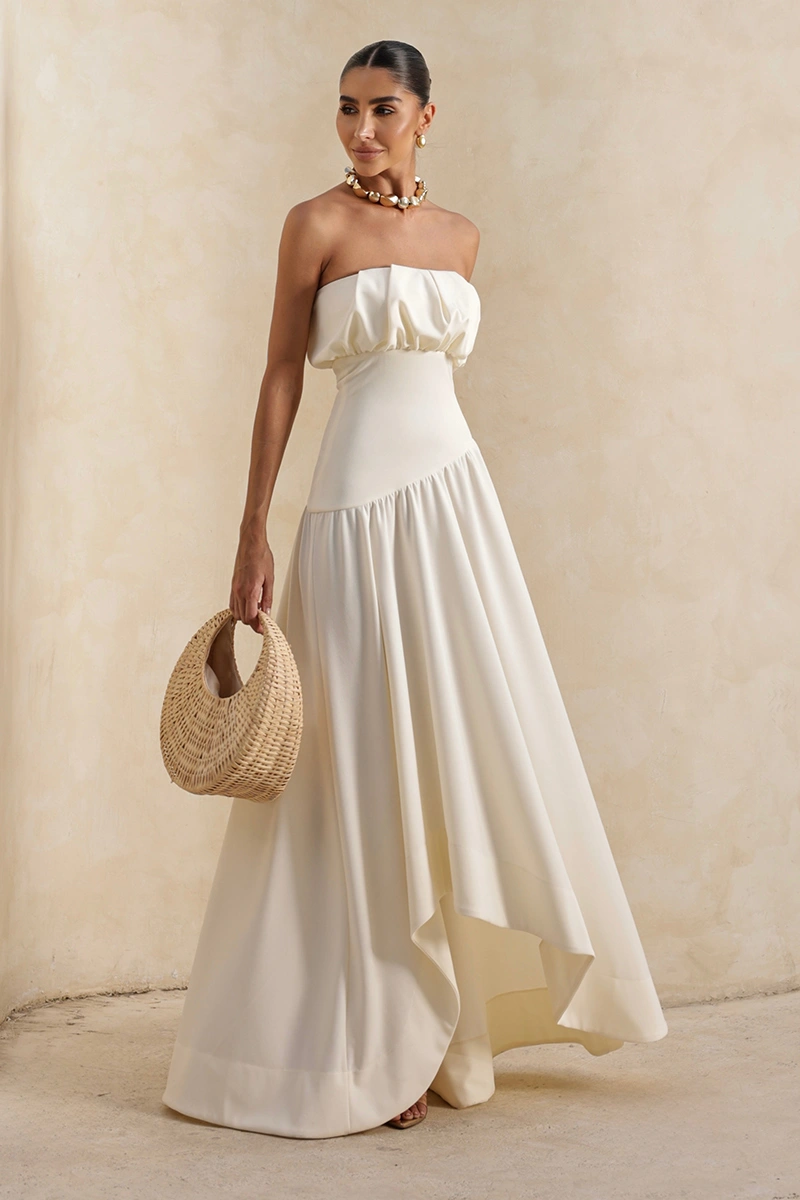 Dot Clothing - Dress Dot Clothing Vanda Longuete Asymmetrical Off White - 2936OFF