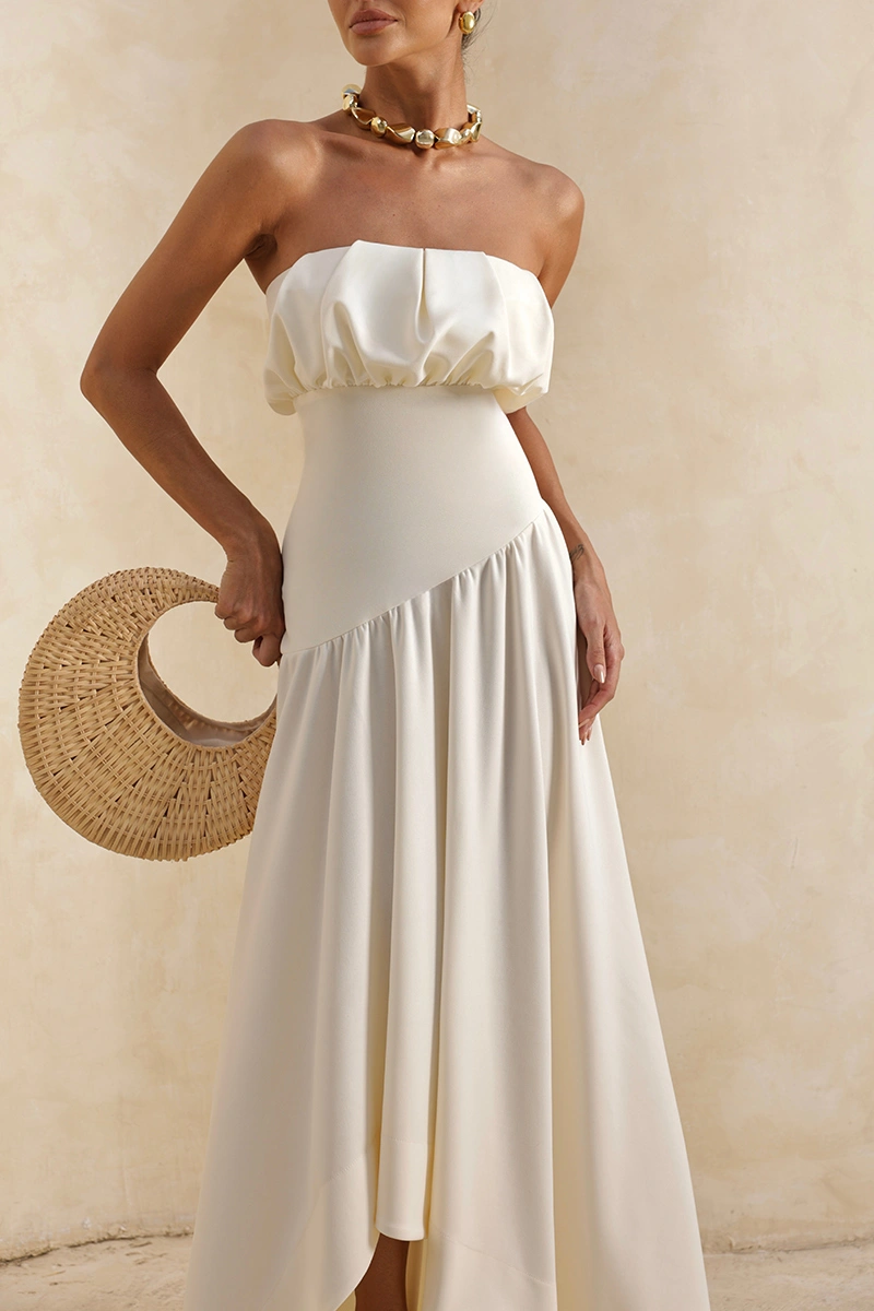 Dot Clothing - Dress Dot Clothing Vanda Longuete Asymmetrical Off White - 2936OFF