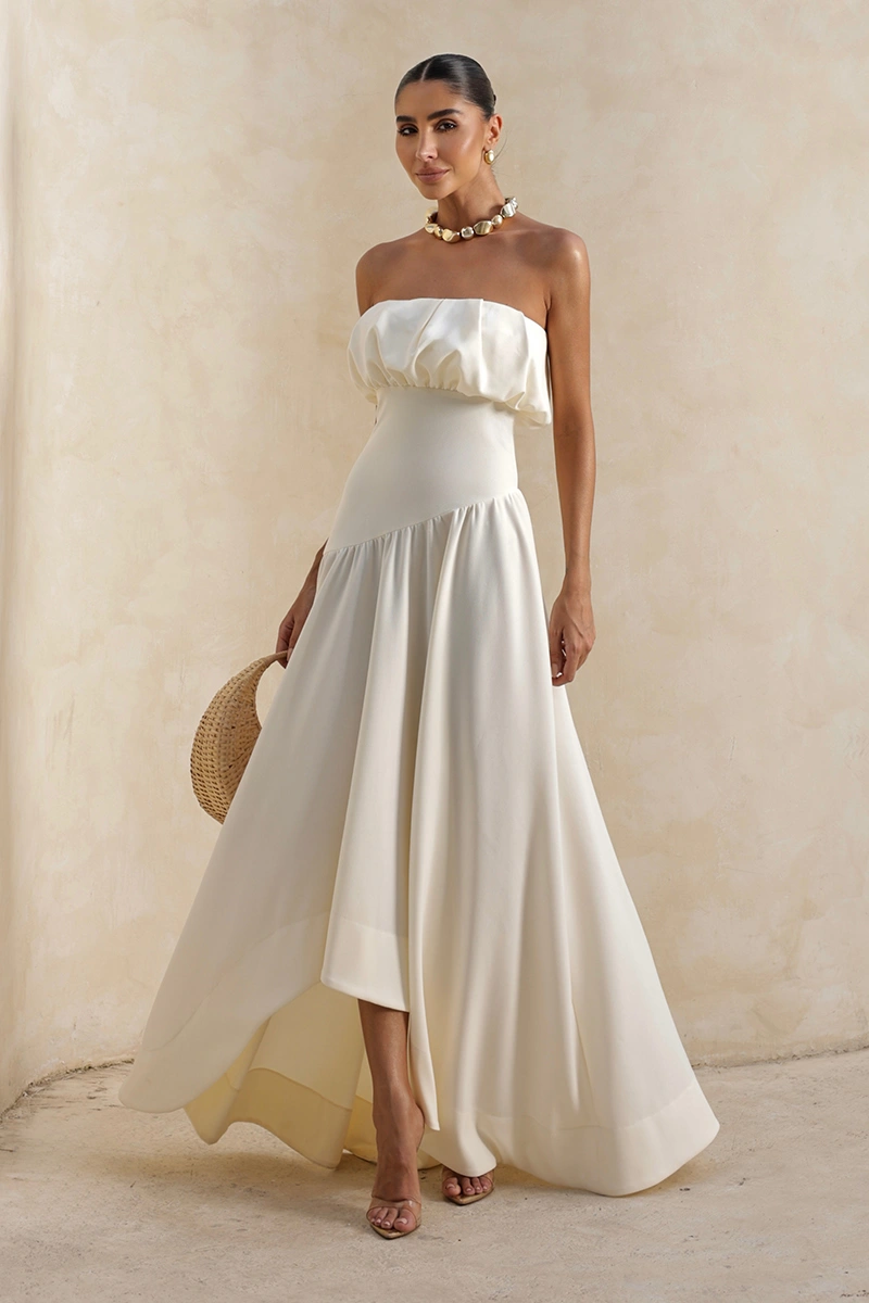 Dot Clothing - Dress Dot Clothing Vanda Longuete Asymmetrical Off White - 2936OFF