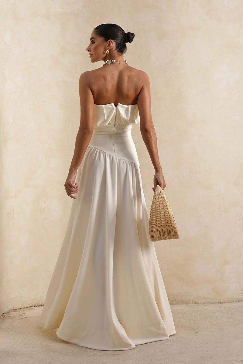 Dot Clothing - Dress Dot Clothing Vanda Longuete Asymmetrical Off White - 2936OFF