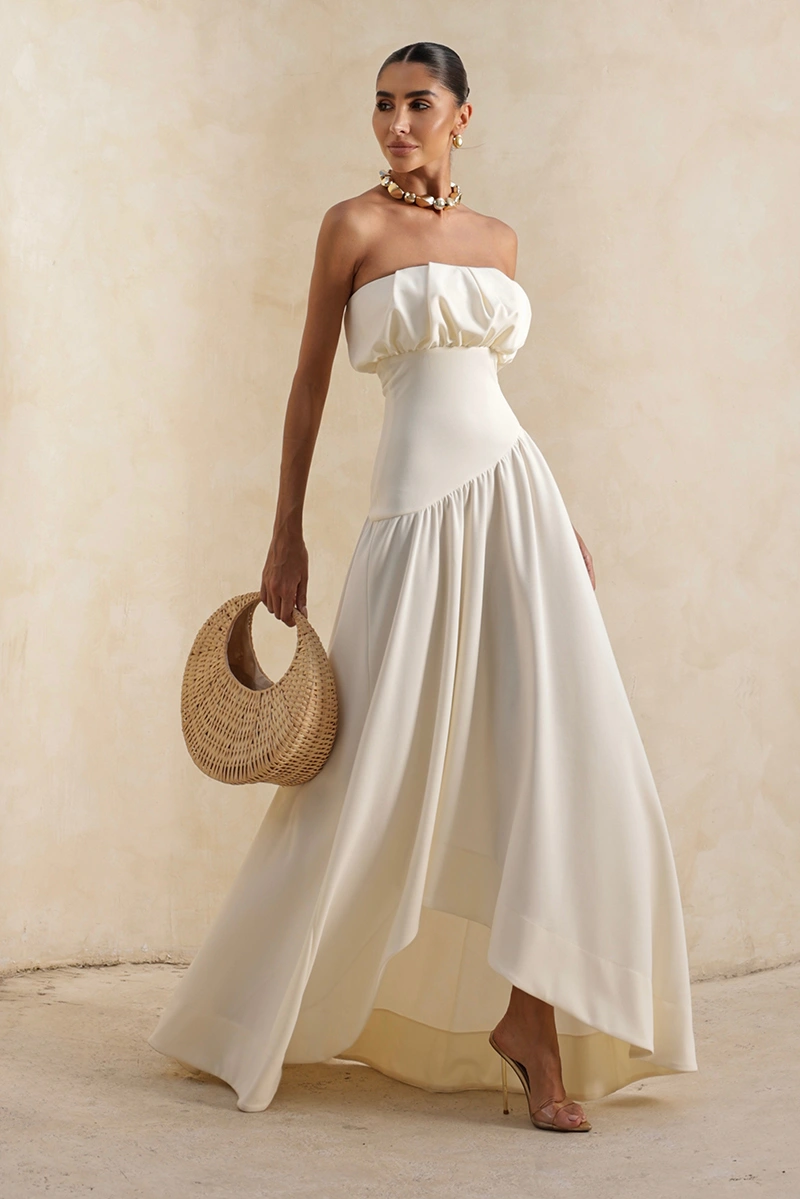 Dot Clothing - Dress Dot Clothing Vanda Longuete Asymmetrical Off White - 2936OFF