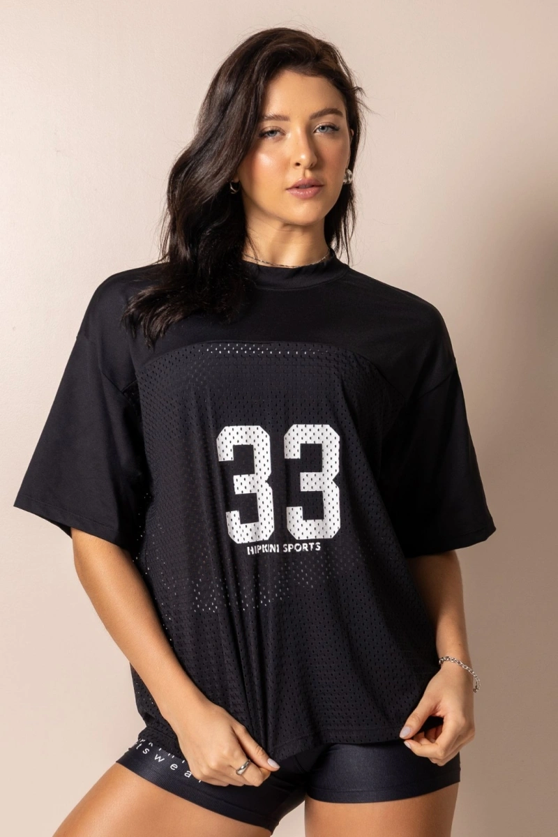 Hipkini - Camisetão Fitness Club Classic Preta com silk - 33331792