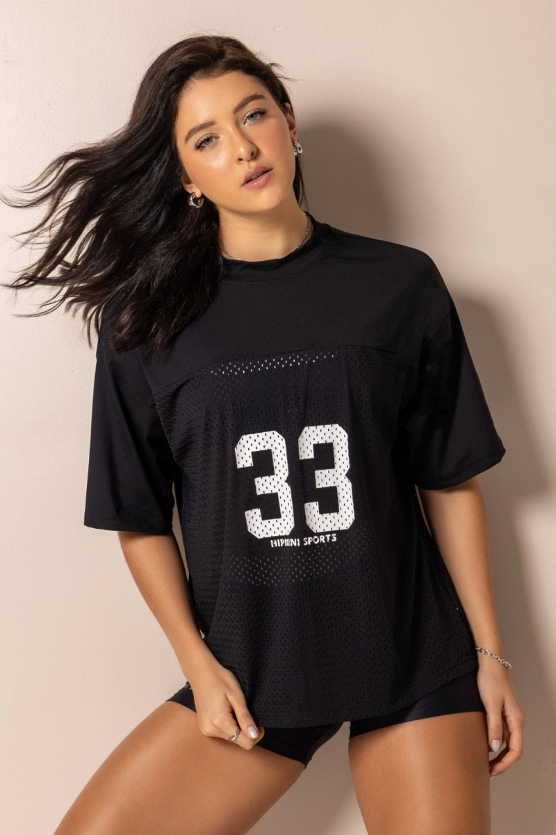 Hipkini - Camisetão Fitness Club Classic Preta com silk - 33331792