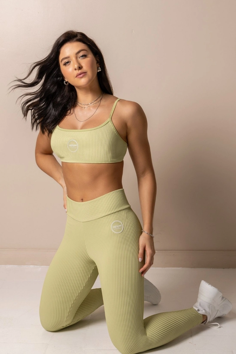 Hipkini - Legging Fitness Club Classics Verde Pistache Canelada - 33331810