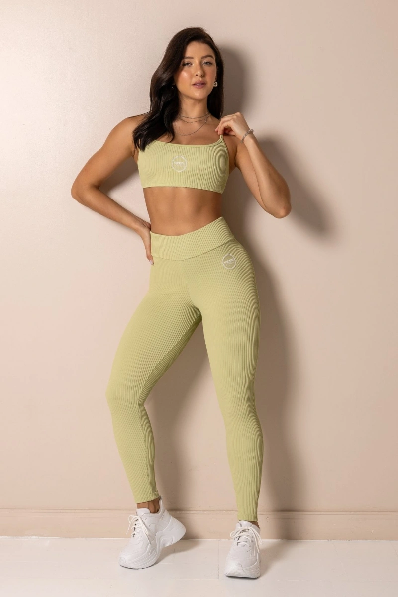 Hipkini - Legging Fitness Club Classics Verde Pistache Canelada - 33331810