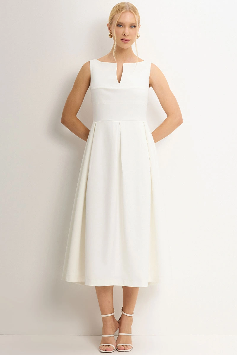 Miss Misses - Vestido Tarcila Midi Off White - 54801030