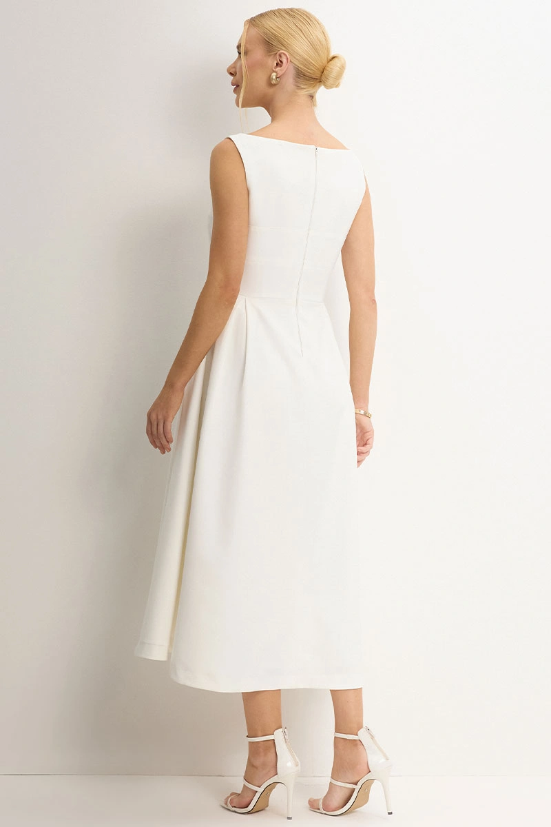 Miss Misses - Vestido Tarcila Midi Off White - 54801030