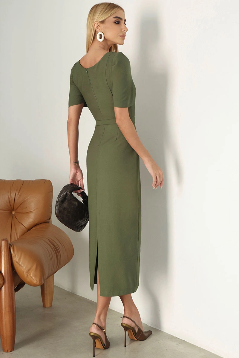 Miss Misses - Vestido Midi Aline Tubinho Verde - 54802023