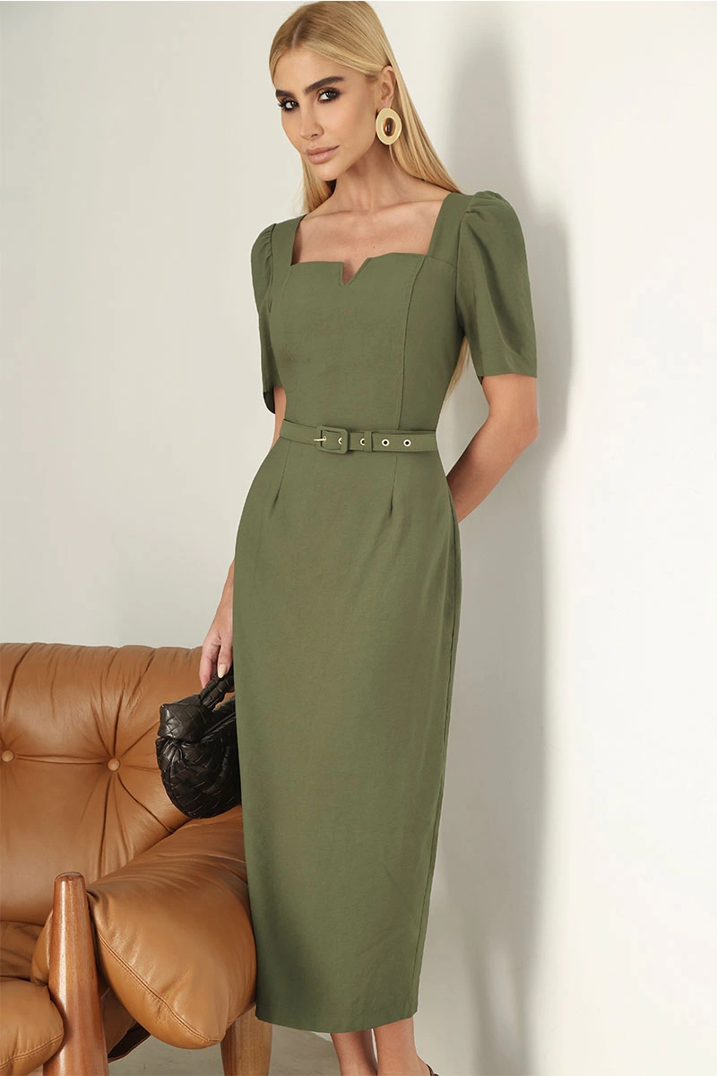 Miss Misses - Vestido Midi Aline Tubinho Verde - 54802023