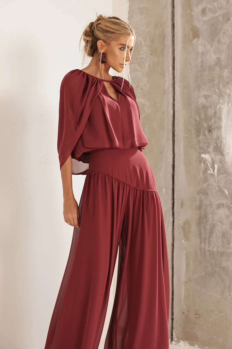 Dot Clothing - Conjunto Dot Clothing Zimmer Blusa e Calça Bordo - 3002BORDO