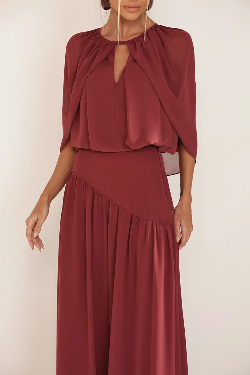 Dot Clothing - Conjunto Dot Clothing Zimmer Blusa e Calça Bordo - 3002BORDO