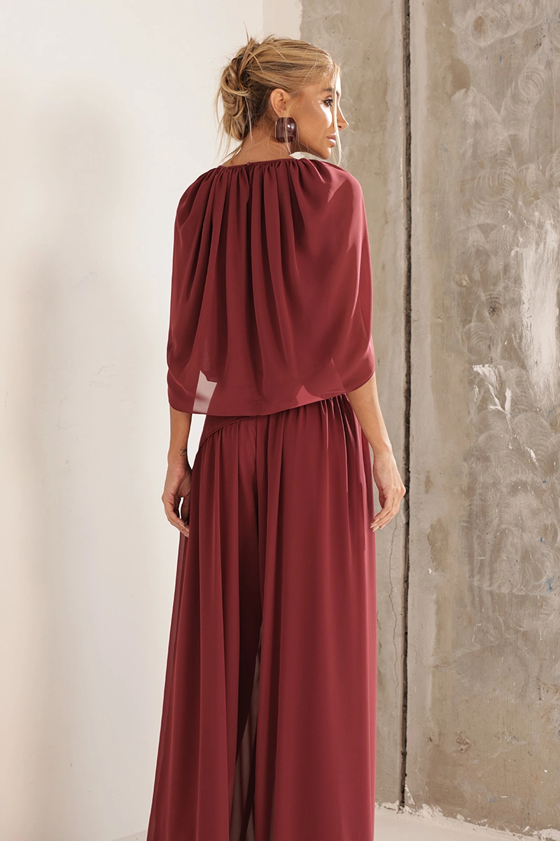 Dot Clothing - Conjunto Dot Clothing Zimmer Blusa e Calça Bordo - 3002BORDO