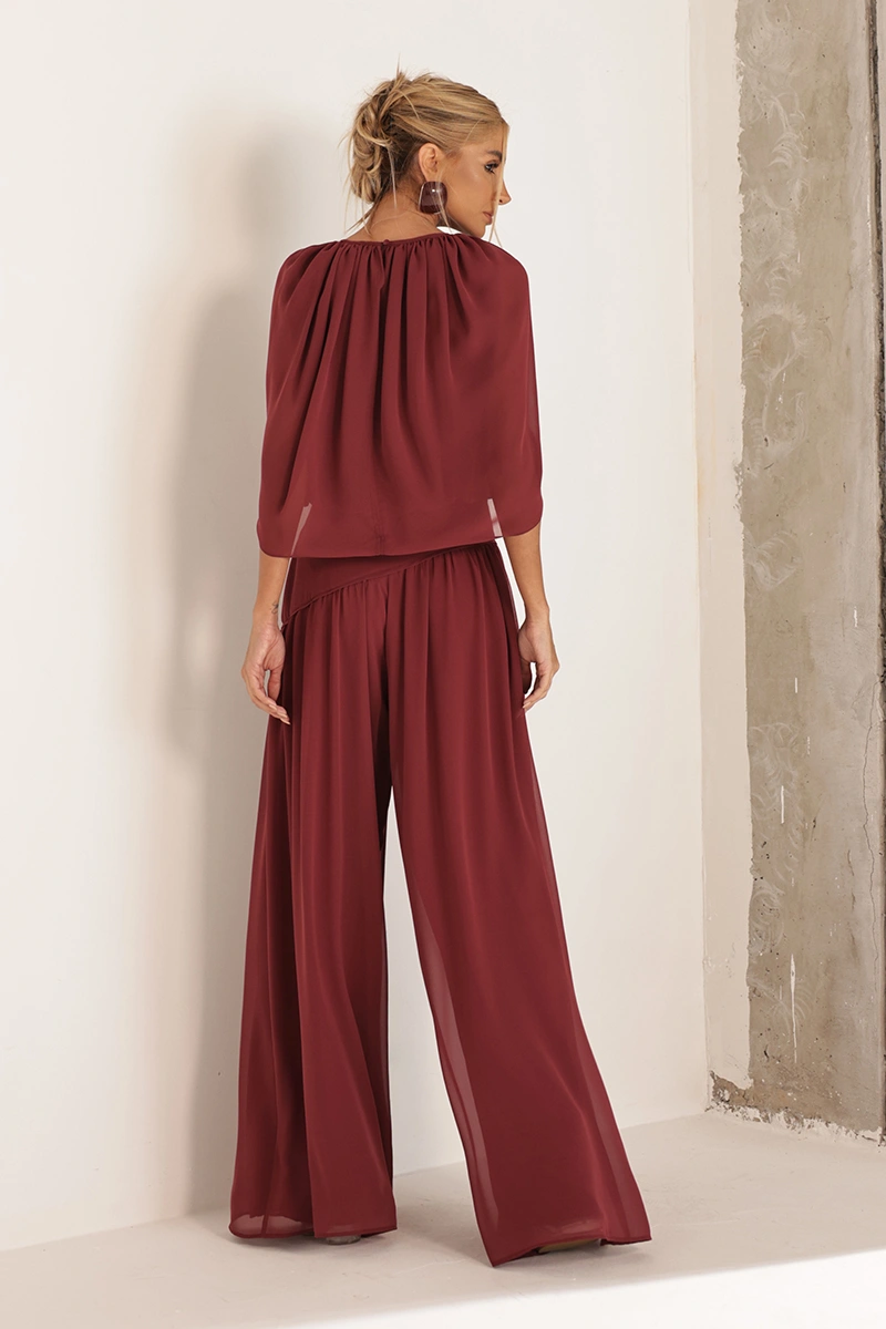 Dot Clothing - Conjunto Dot Clothing Zimmer Blusa e Calça Bordo - 3002BORDO