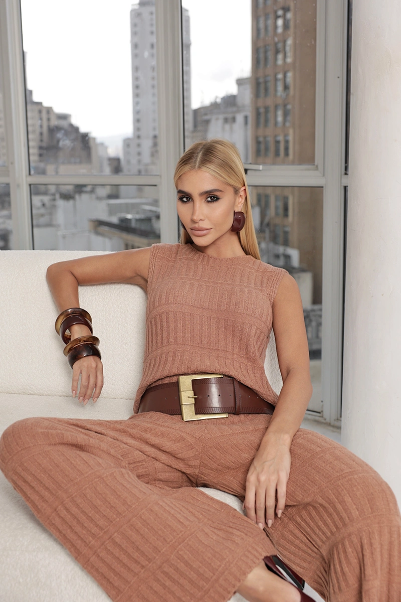 Dot Clothing - Conjunto Dot Clothing Gaby Tricô Rose - T204ROSE