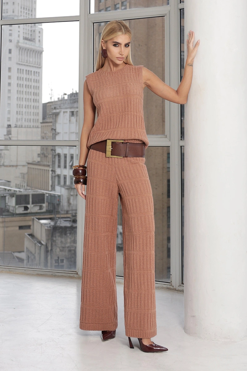 Dot Clothing - Conjunto Dot Clothing Gaby Tricô Rose - T204ROSE