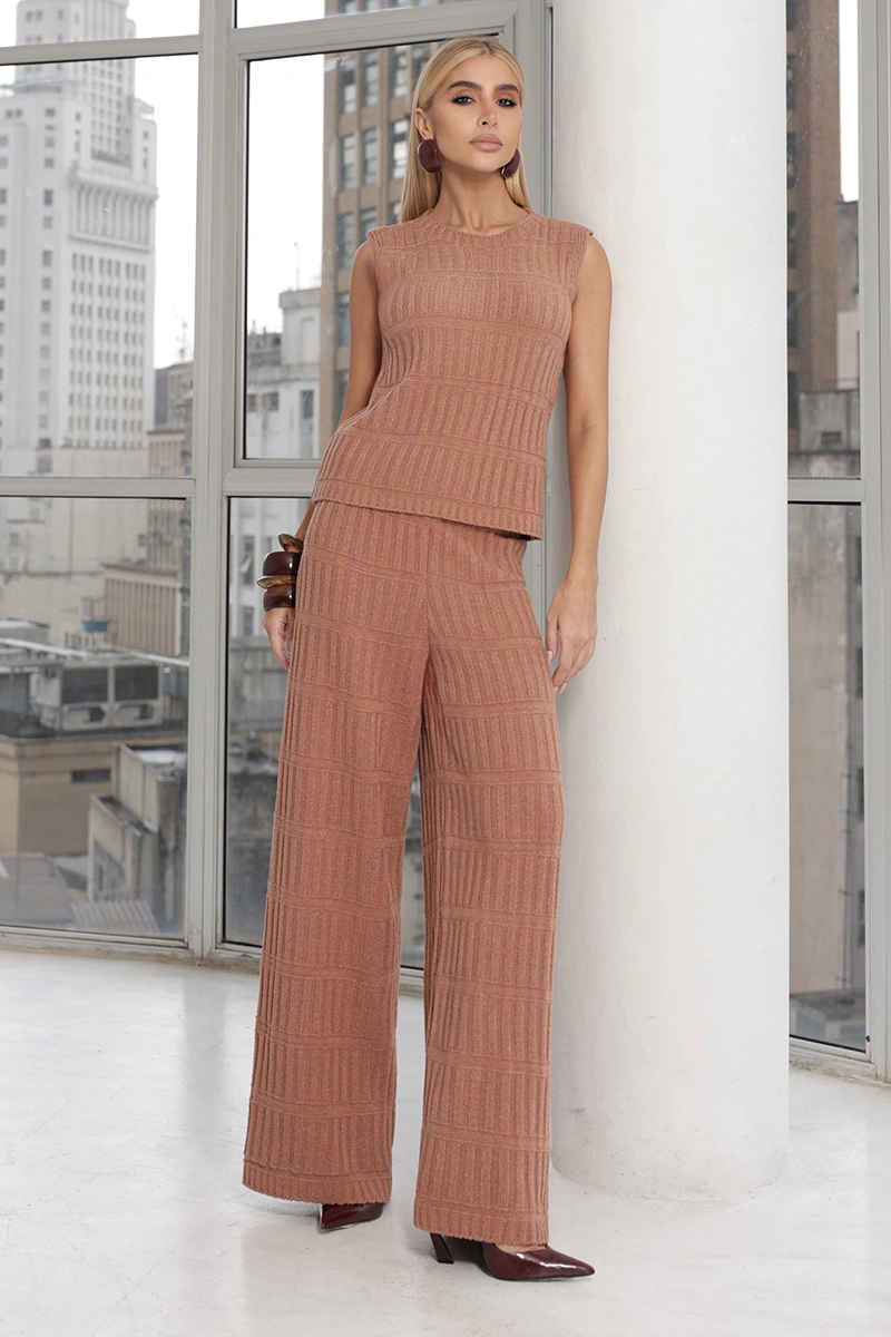 Dot Clothing - Conjunto Dot Clothing Gaby Tricô Rose - T204ROSE