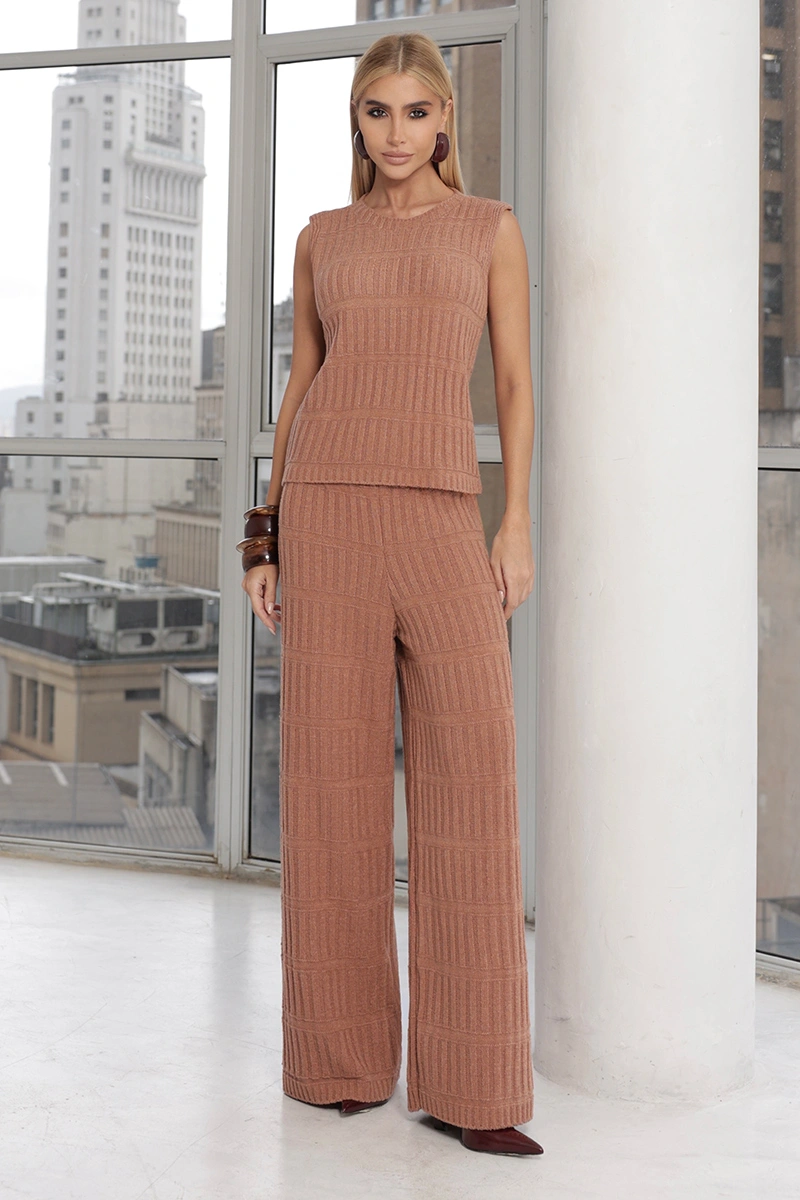 Dot Clothing - Conjunto Dot Clothing Gaby Tricô Rose - T204ROSE