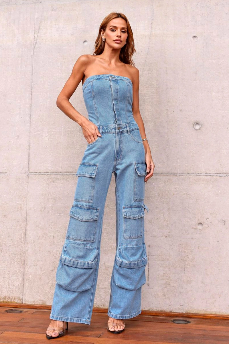 Dot Clothing - Jumpsuit Dot Clothing Jeans TQC Erika Azul - JE0030AZ