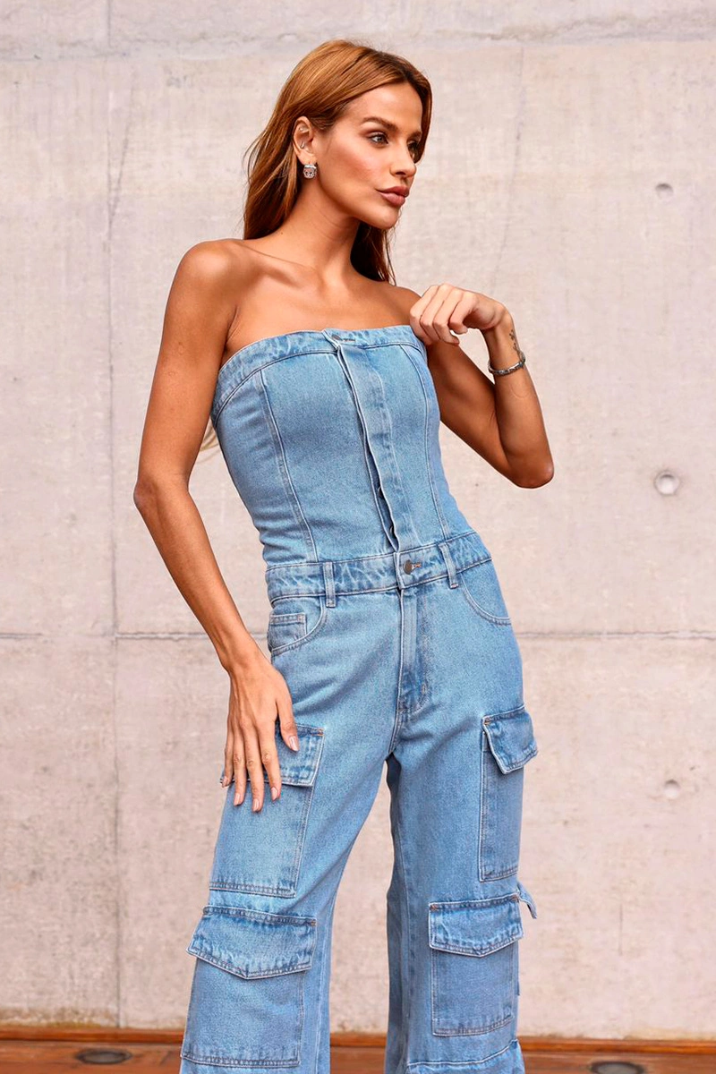 Dot Clothing - Macacão Dot Clothing Jeans TQC Erika Azul - JE0030AZ