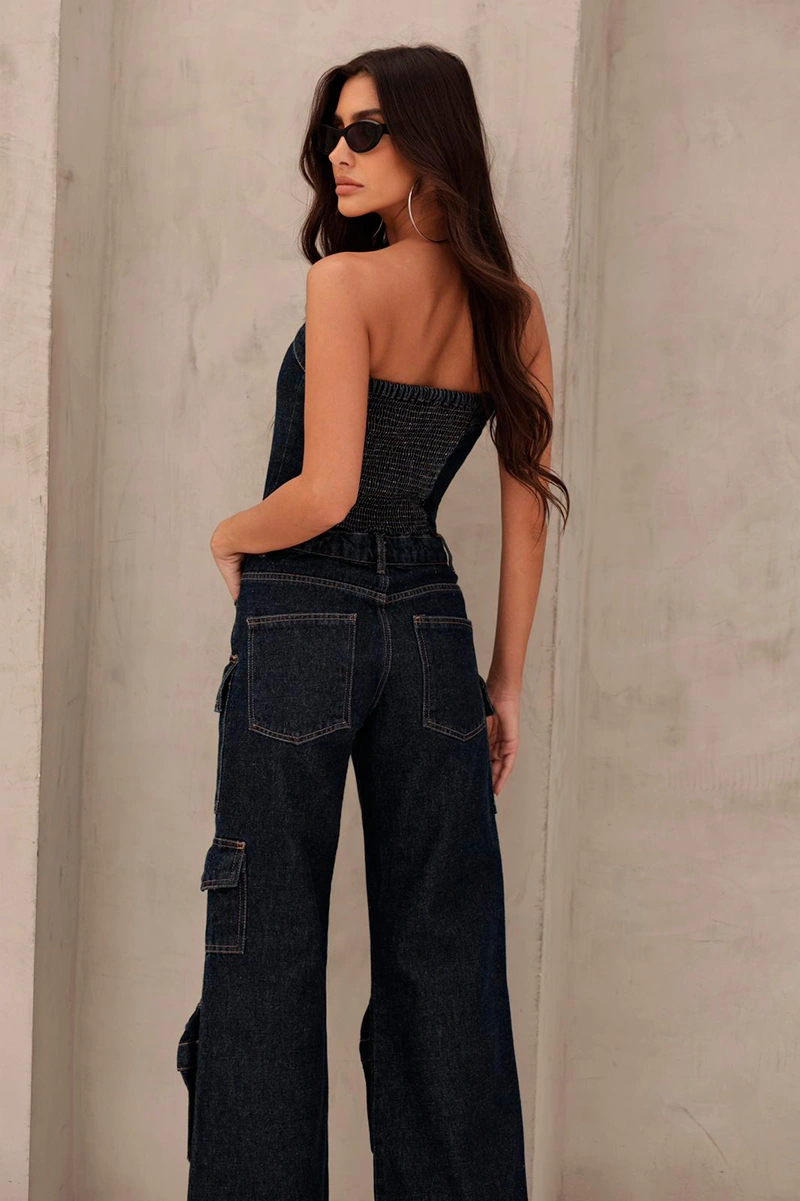 Dot Clothing - Jumpsuit Dot Clothing Jeans TQC Erika Dark Blue - JE0030AZE