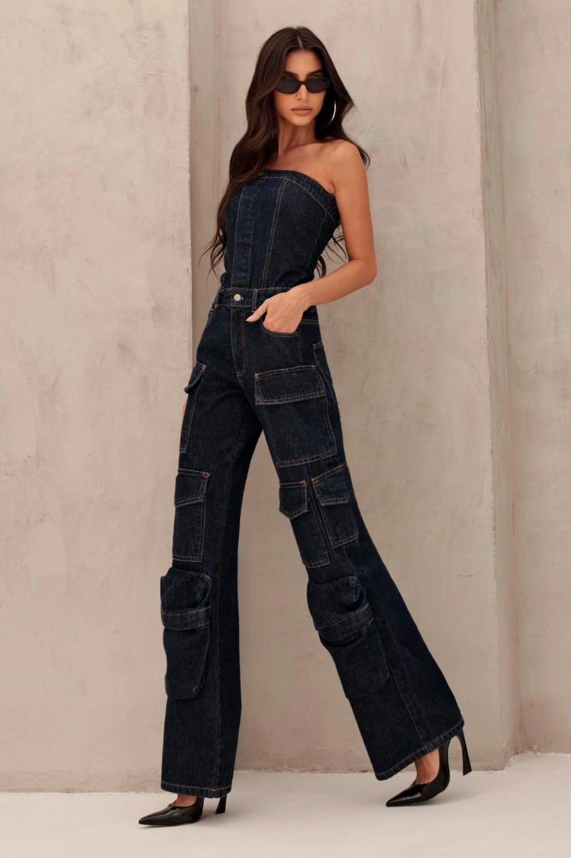 Dot Clothing - Jumpsuit Dot Clothing Jeans TQC Erika Dark Blue - JE0030AZE