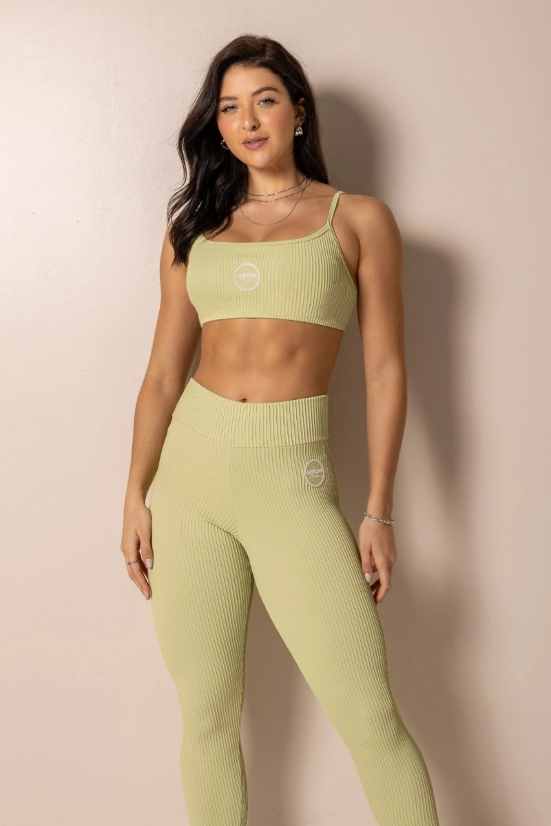 Hipkini - Top Fitness Club Classics Verde Pistache Canelado - 33331809