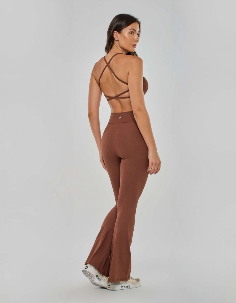 Vestem - Calça Flare Anacã Marrom Cappuccino - BAI107.PD.C0648