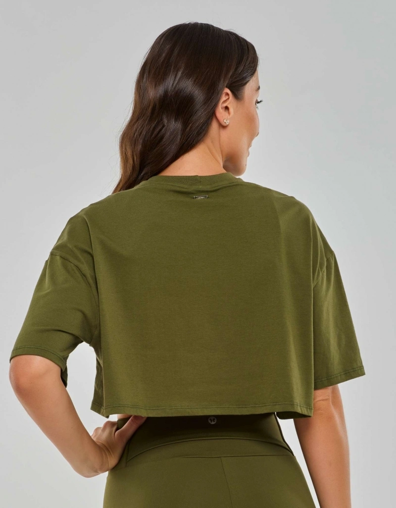 Vestem - Military Green Anacã Cropped T-Shirt - BMC837.PD.C0334