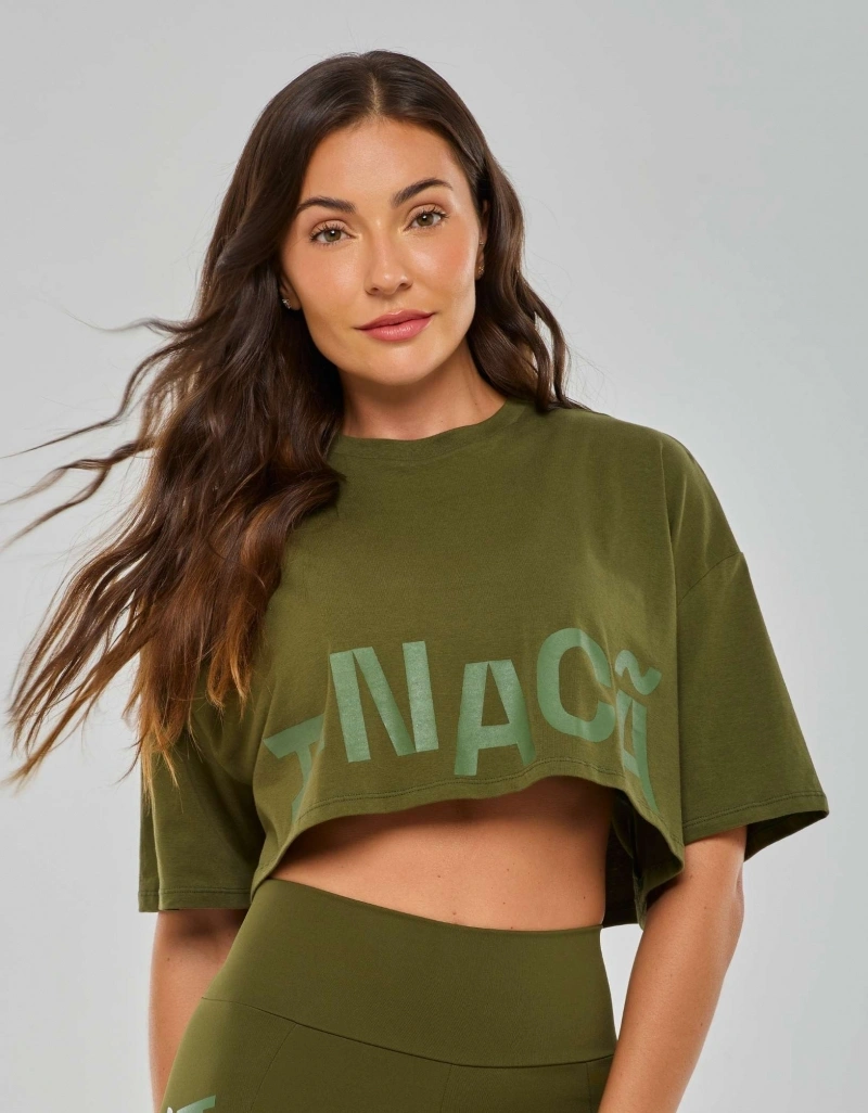 Vestem - Military Green Anacã Cropped T-Shirt - BMC837.PD.C0334
