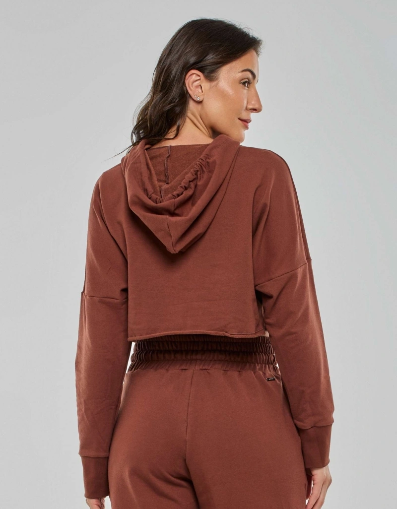 Vestem - Blusa Moletom com Capuz Urban Marrom Sépia - BPML488.PD.C0697