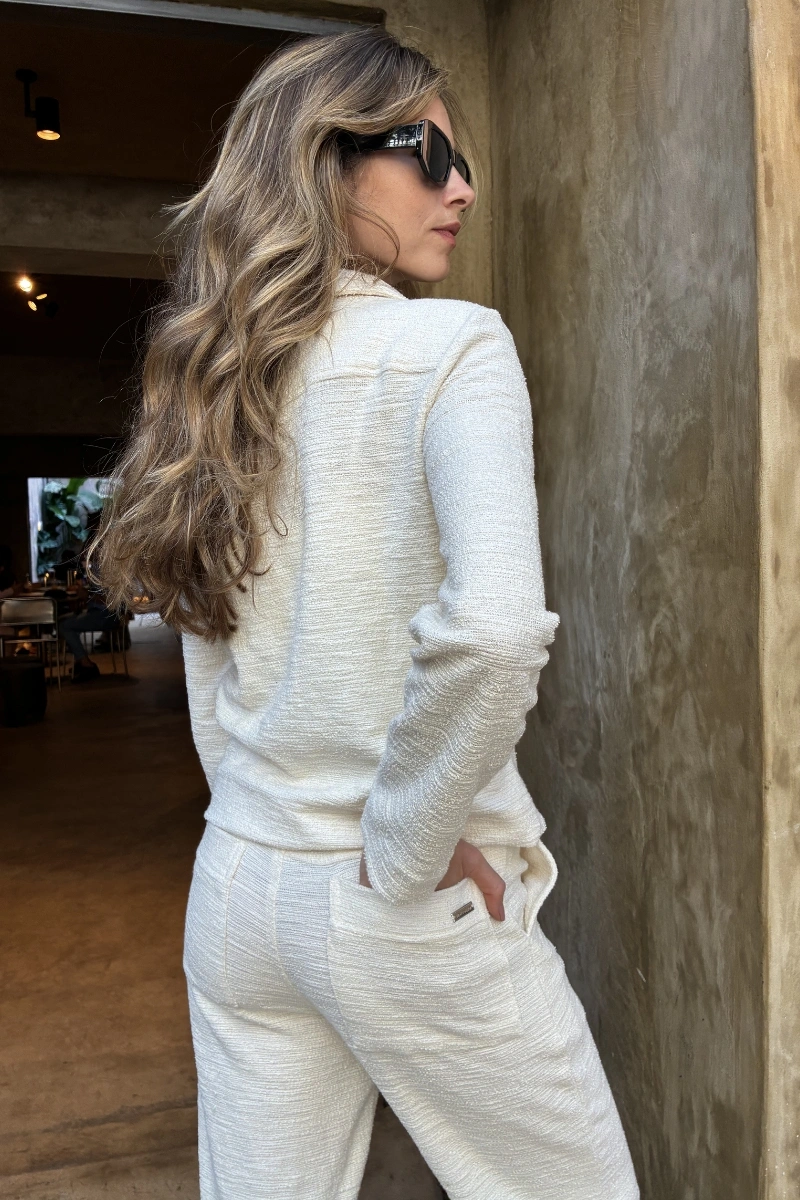 Hidrogênio - JAQUETA C/ RECORTES E BOLSOS BOUCLE OFF WHITE - 20756018