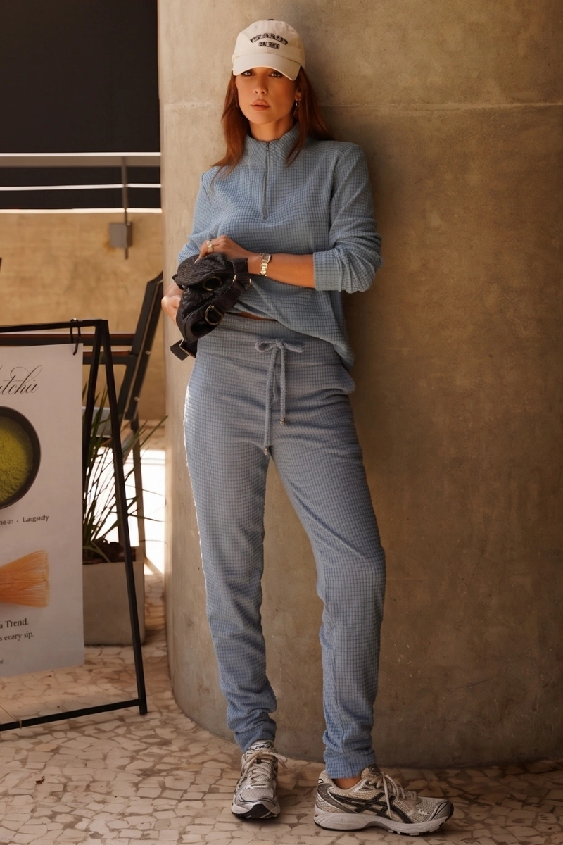 Hidrogênio - PRISCILA BLUE VELVET JOGGER PANTS - 20718015