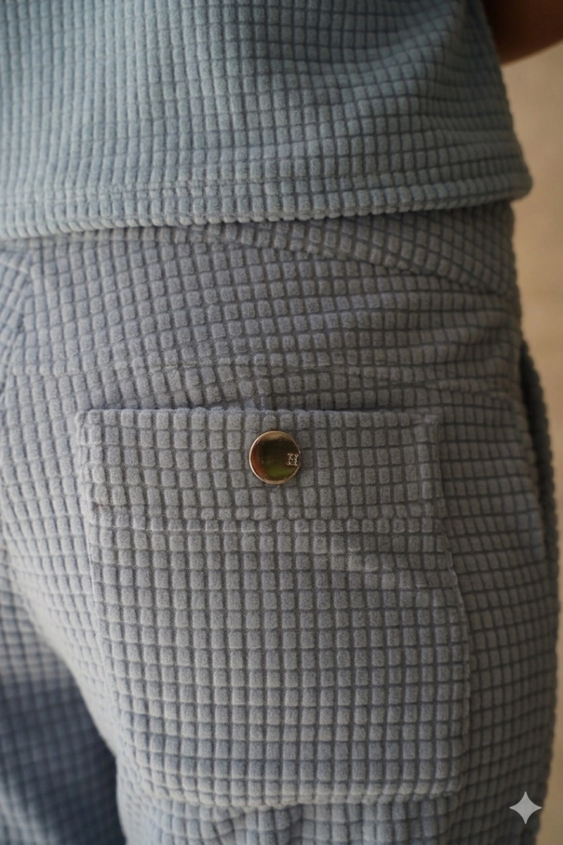 Hidrogênio - PRISCILA BLUE VELVET JOGGER PANTS - 20718015